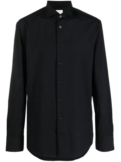 Traiano Milano Cutaway Collar Dress Shirt In Black