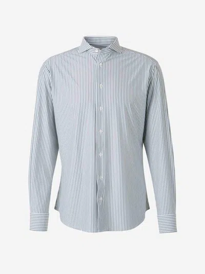 Traiano Milano Striped Motif Shirt In Green