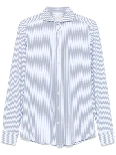 Traiano Milano Striped Shirt In Blau