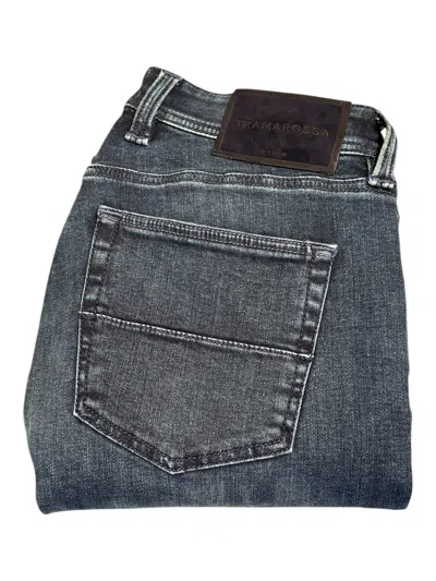 Tramarossa D524 Solid Cotton Super Stretch Jeans In Blue