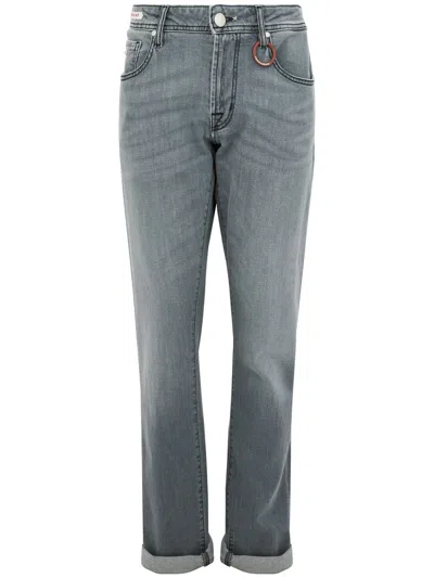 TRAMAROSSA TRAMAROSSA GREY 'MICHELANGELO' JEANS IN COTTON