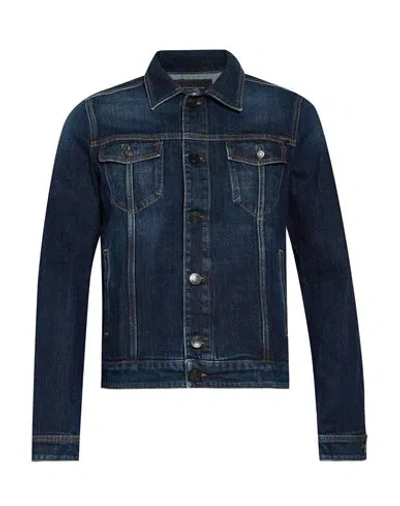 Tramarossa Man Denim Outerwear Blue Size M Cotton, Elastane