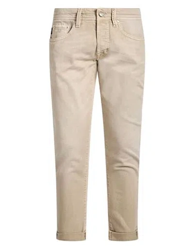 Tramarossa Man Jeans Beige Size 34 Cotton, Elastane