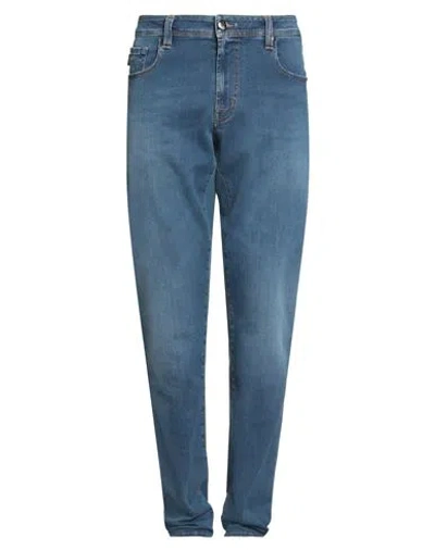Tramarossa Man Jeans Blue Size 38 Cotton, Polyester, Elastane