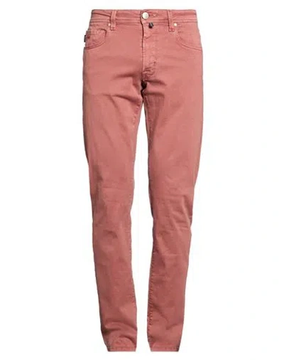Tramarossa Man Jeans Brick Size 36 Cotton, Polyester, Elastane In Red