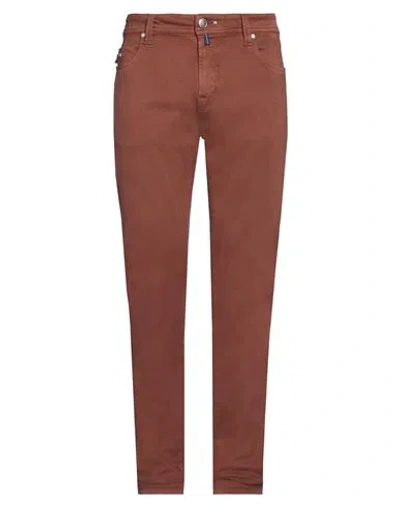 Tramarossa Man Jeans Brown Size 31 Cotton, Polyester, Elastane In Brown