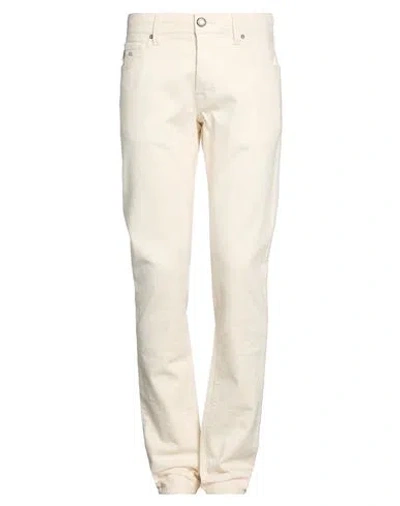 Tramarossa Man Jeans Cream Size 30 Cotton, Elastane In White
