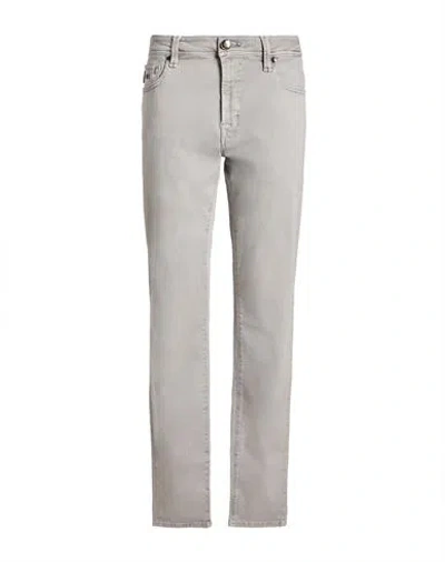 Tramarossa Man Jeans Light Grey Size 36 Cotton, Polyester, Elastane In Gray