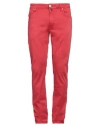 Tramarossa Man Jeans Red Size 32 Cotton, Polyester, Elastane In Red