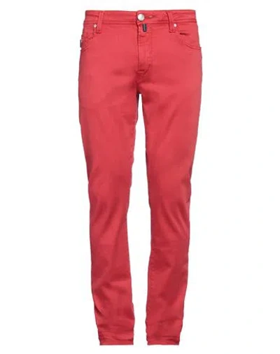 Tramarossa Man Jeans Red Size 32 Cotton, Polyester, Elastane