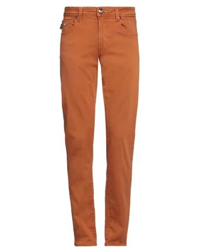 Tramarossa Man Jeans Rust Size 31 Cotton, Polyester, Elastane In Red
