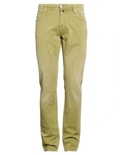 Tramarossa Man Jeans Sage Green Size 36 Cotton, Elastane
