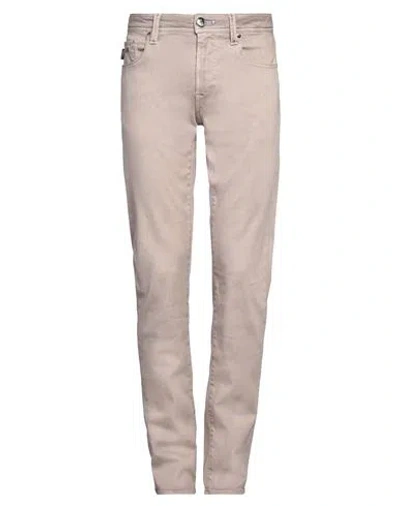 Tramarossa Man Jeans Taupe Size 31 Cotton, Polyester, Elastane In Grey