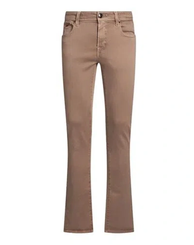Tramarossa Man Jeans Taupe Size 34 Cotton, Polyester, Elastane In Brown
