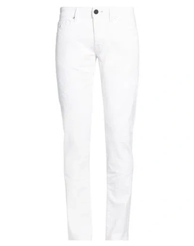 Tramarossa Man Jeans White Size 34 Cotton, Elastane