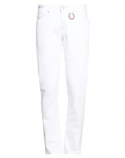 Tramarossa Man Jeans White Size 38 Cotton, Elastane