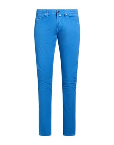 Tramarossa Man Pants Azure Size 33 Cotton, Lycra, Elastane In Blue