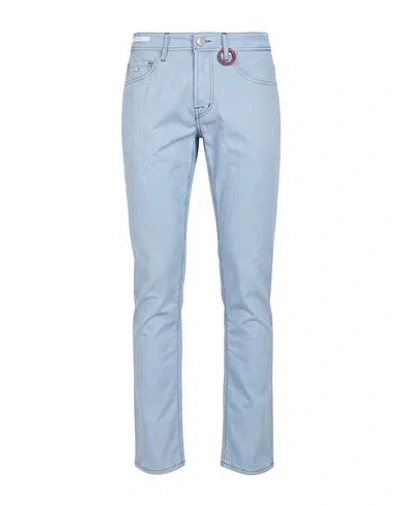 Tramarossa Man Pants Azure Size 36 Cotton, Polyester, Elastane In Blue