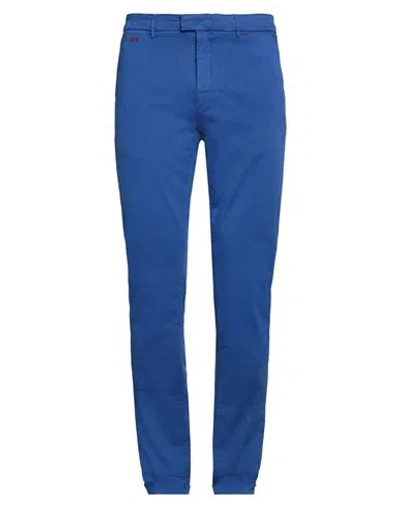 Tramarossa Man Pants Bright Blue Size 36 Cotton, Polyester, Elastane