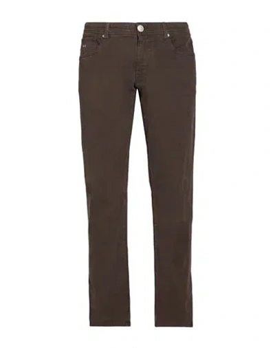 Tramarossa Man Pants Dark Brown Size 36 Cotton, Modal, Polyester, Polyurethane