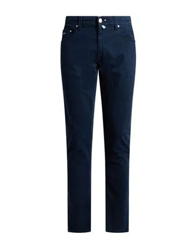 Tramarossa Man Pants Navy Size 36 Cotton, Modal, Polyester, Polyurethane In Blue
