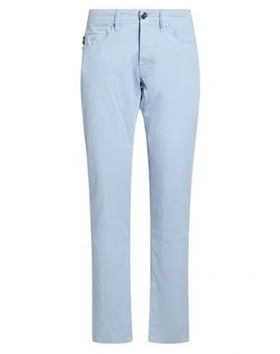 Tramarossa Man Pants Sky Blue Size 34 Cotton, Lyocell, Elastane In Multi