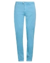 Tramarossa Man Pants Turquoise Size 35 Cotton, Polyester, Elastane In Blue