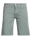 Tramarossa Man Denim Shorts Sage Green Size 38 Cotton, Polyester, Elastane In Sage Green