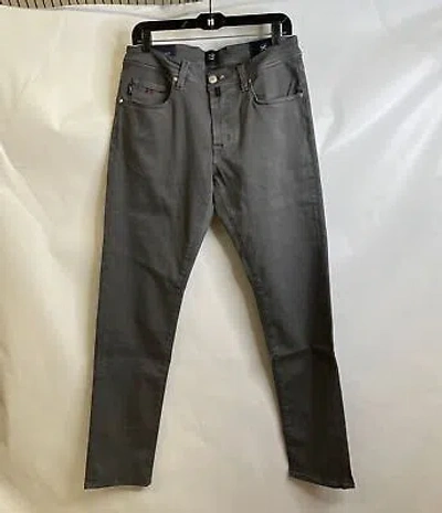 Pre-owned Tramarossa Michelangelo Zip Jeans Men's Size 34x32 Steel Grey In Gray
