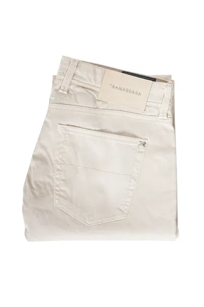 Tramarossa Michelangelo Zip Ribbed Cotton-lyocell Pants In Neutral