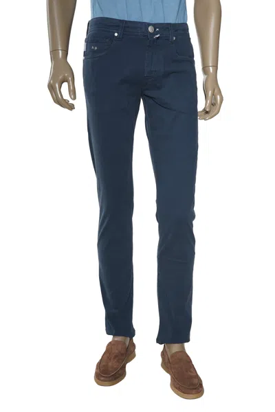Tramarossa Michelangelo Zip Solid Cotton-modal Trousers In Blue
