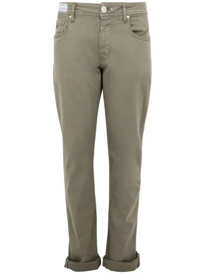 Tramarossa Olive Green Slim-fit Denim Jeans In Multicolor