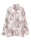 Trame Auree Printed Silk Shirt In Brown