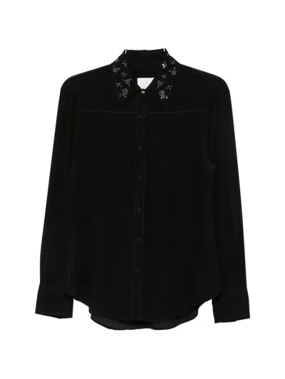 Trame Auree Frida Crystal-embellished Shirt In Black