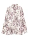 Trame Auree Printed Silk Shirt In Neutral