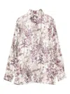 Trame Auree Printed Silk Shirt In Sand