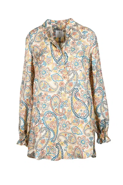 Trame Auree Silk Shirt - White In Multi