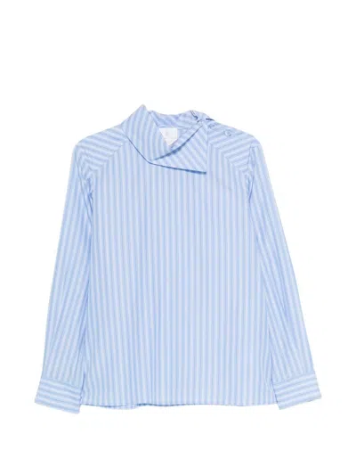 Trame Auree Striped Shirt In Sky Blue