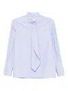Trame Auree Stripe-pattern Tie-neck Shirt In Blue
