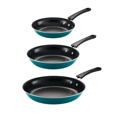 Tramontina 3 Pk Porcelain Enamel Fry Pan Set In Teal