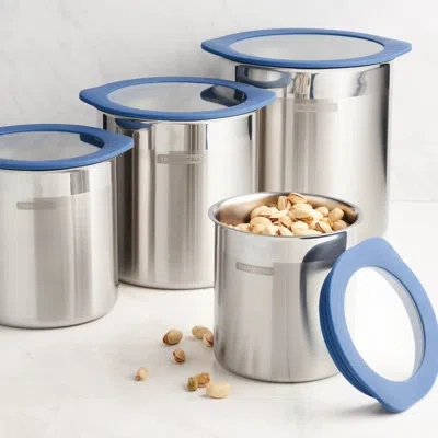 Tramontina 4 Piece Kitchen Canister Set In Blue