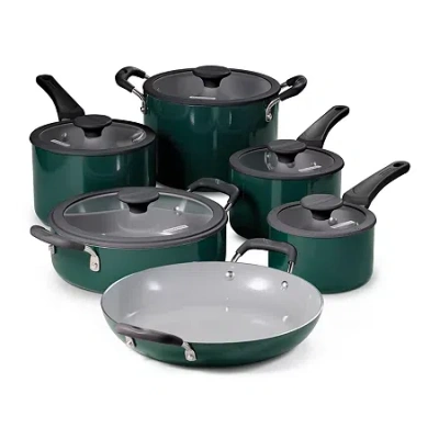 Tramontina Aluminum Ceramic 11-pc. Nesting Cookware Set In Green