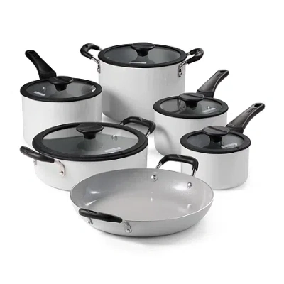 Tramontina Aluminum Ceramic 11-pc. Nesting Cookware Set In White