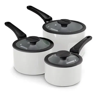 Tramontina Aluminum Non Stick Sauce Pan 6 Pc Nesting Set In Blanc De Blance