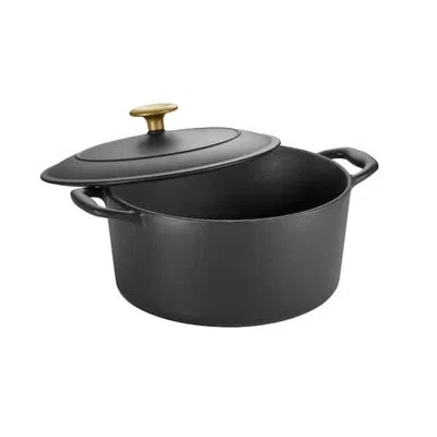 Tramontina Bestow 5.5 Quart Enameled Cast Iron Covered Round Dutch Oven - Matte Black