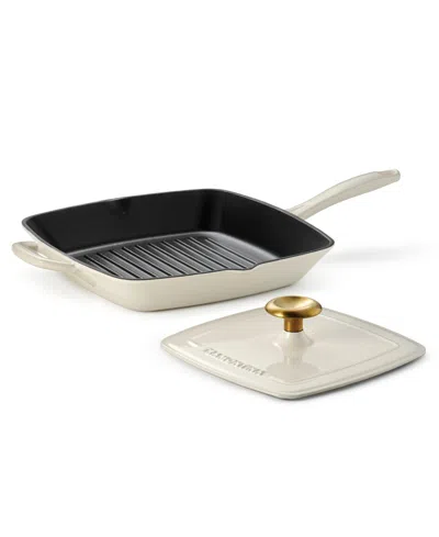 Tramontina Bestow Cast Iron 11" Grill Pan With Lid In White