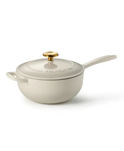 Tramontina Bestow Enameled Cast Iron 3-quart Saucier Pan With Lid In Neutral