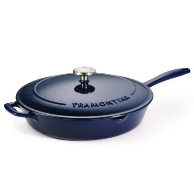 Tramontina Bestow Enameled Cast Iron Covered Skillet In Gradated Cobalt