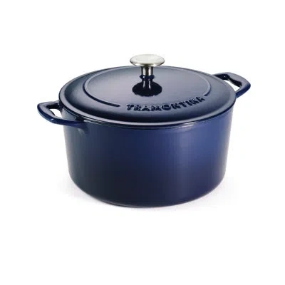 Tramontina Bestow Enameled Cast Iron Round Gourmet Dutch Oven In Cobalt Blue
