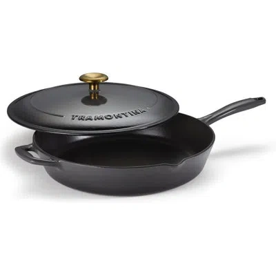 Tramontina Bestow Enameled Cast Iron Skillet With Lid, 12-inch Frying Pan In Black